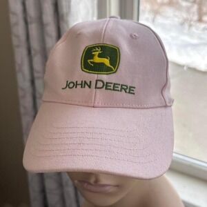 Y2K 2000s Pink John Deere Embroidered Baseball Cap